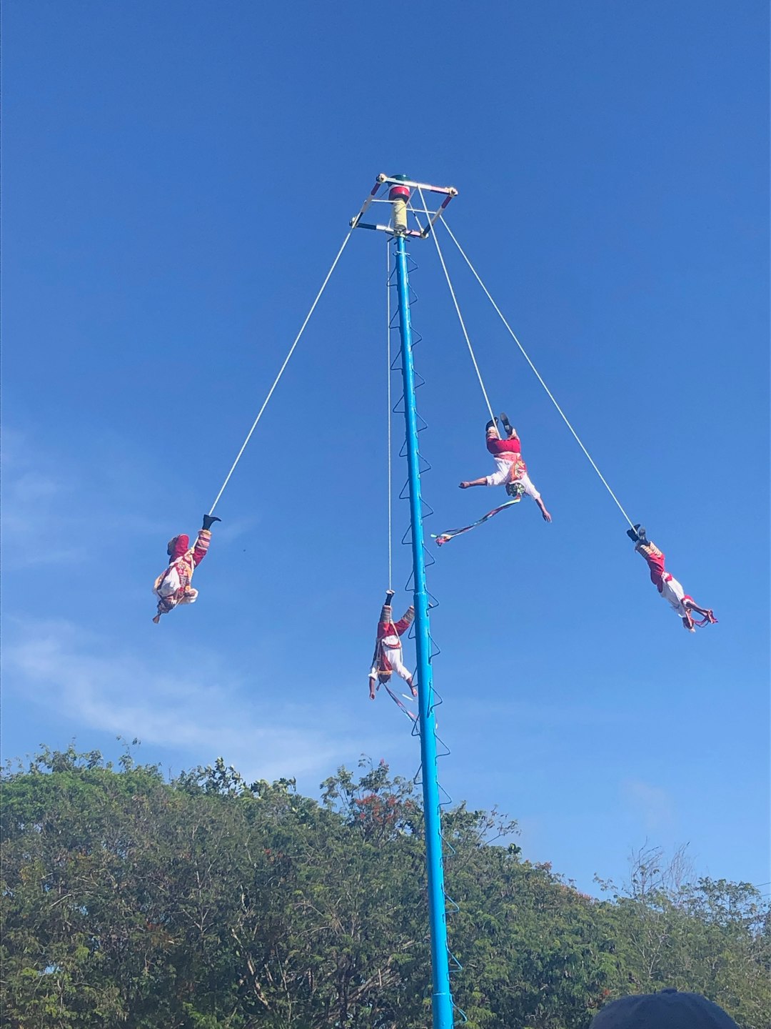 Maria performing on aerial silks
